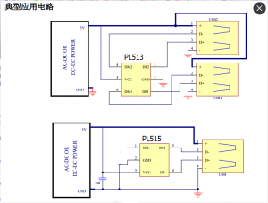單口USB智能識別IC-PL515，雙口USB充電識別IC-PL513