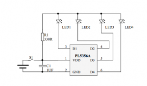 單節(jié)鋰電池電量IC，4個指示燈電量指示IC-PL5356A