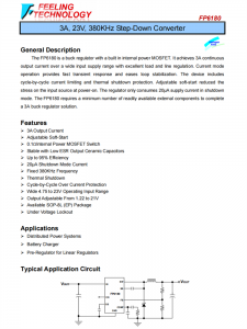FP6180 SOP-8L 3A 23V 380KHz降壓變頻器 內(nèi)置內(nèi)部功率MOS
