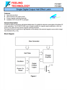 FD168Y/FD168H 單數(shù)字輸出霍爾效應鎖存器芯片