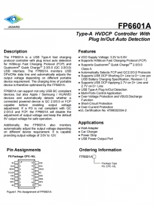 天德鈺-FP6601A USB Type-A協(xié)議控制器 CPC-16L