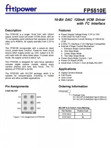 FP5510E 10位DAC 120mA VCM驅(qū)動程序與I2C接口