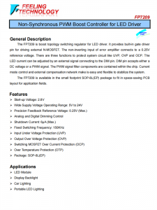 FP7209 針對LED驅(qū)動程序的非同步PWM啟動控制器芯片