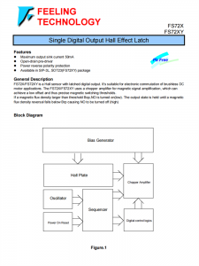 FS72X 單數(shù)字輸出霍爾效應(yīng)鎖存器芯片