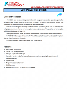 FD2H001BA/BY/BH 低功率霍爾開關(guān)芯片
