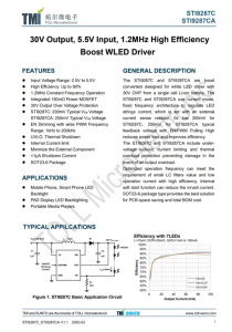 STI9287C   30V輸出，5.5V輸入，1.2MHz高效率 升壓WLED驅(qū)動(dòng)器