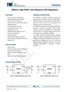 TMI6050-18  600mA、高PSRR、快速響應LDO穩(wěn)壓器