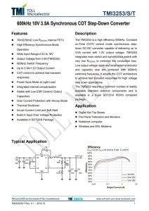 TMI3253  600kHz 18V 3.5A同步COT降壓型轉(zhuǎn)換器