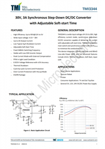 TMI3344  30V、3A同步降壓型DC/DC轉(zhuǎn)換器 具有可調(diào)的軟啟動時(shí)間