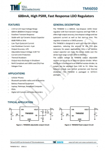 TMI6050-28  600mA、高PSRR、快速響應LDO穩(wěn)壓器