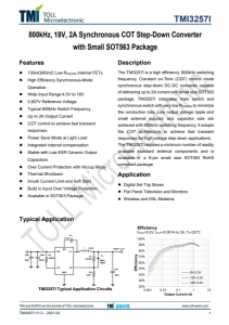 TMI3257I  800kHz、18V、2A同步COT降壓型轉(zhuǎn)換器 采用小型 SOT563 封裝