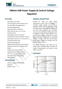 TMI8037  500mA LNB-電源與控制電壓 調(diào)節(jié)器