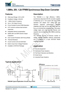 TMI3359  1.5MHz、30V、1.2A FPWM同步降壓型轉(zhuǎn)換器