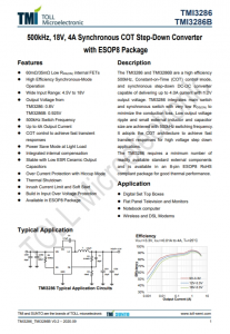 TMI3286B  500kHz、18V、4A同步COT降壓型轉(zhuǎn)換器 帶 ESOP8 軟件包