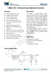 TMI3341  1.5MHz、30V、1.2A同步降壓型轉(zhuǎn)換器