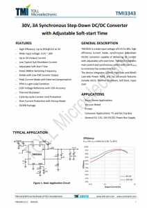 TMI3343  30V、3A同步降壓型DC/DC轉(zhuǎn)換器 具有可調(diào)的軟啟動(dòng)時(shí)間
