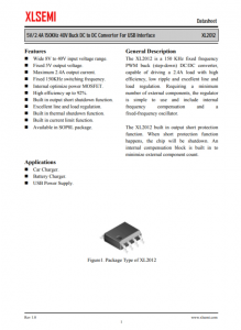XL2012E1  5V / 2.4A 150KHz 40V降壓DC至DC轉(zhuǎn)換器，用于USB接口