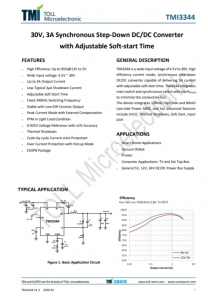 TMI3344   30V、3A同步降壓型DC/DC轉(zhuǎn)換器 具有可調(diào)的軟啟動時間