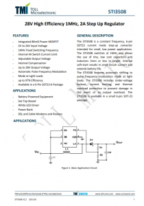 STI3508  28V、高效率、1MHz、2A升壓穩(wěn)壓器